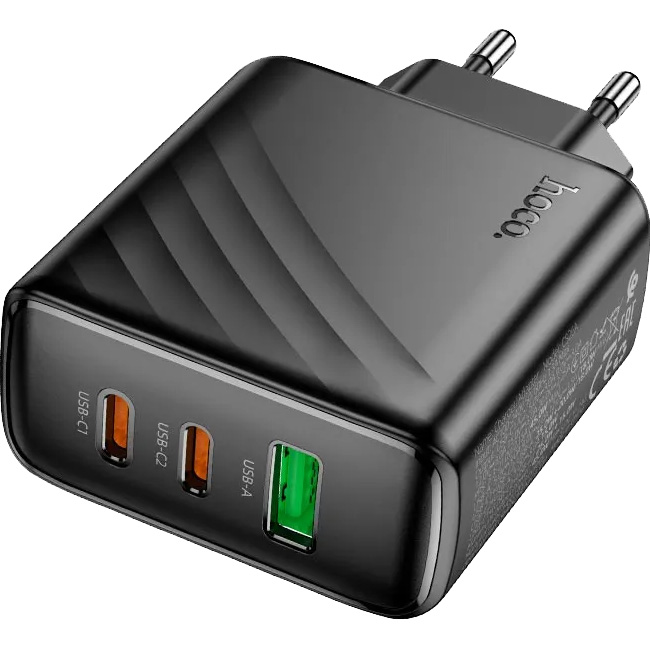 Зарядное устройство HOCO CS26A 1xUSB-A, 2xUSB-C PD, QC3.0 Black (6942007639811)
