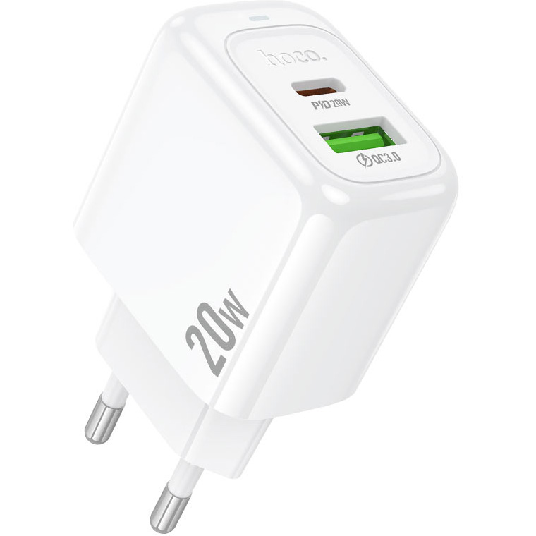 Зарядное устройство HOCO CS54A Surplus 1xUSB-A, 1xUSB-C, PD30W, QC3.0 White (CS54A/W)