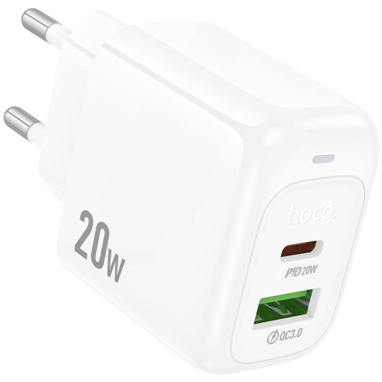 Зарядное устройство HOCO CS54A Surplus 1xUSB-A, 1xUSB-C, PD30W, QC3.0 White (CS54A/W)
