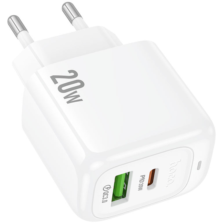 Зарядное устройство HOCO CS54A Surplus 1xUSB-A, 1xUSB-C, PD30W, QC3.0 White (CS54A/W)