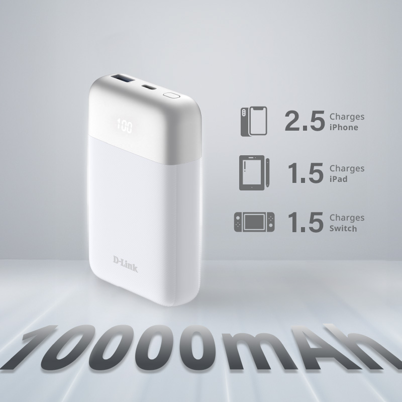 Повербанк D-LINK DPP-101 18W 10000mAh White