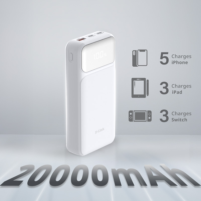 Повербанк D-LINK DPP-201 65W 20000mAh White