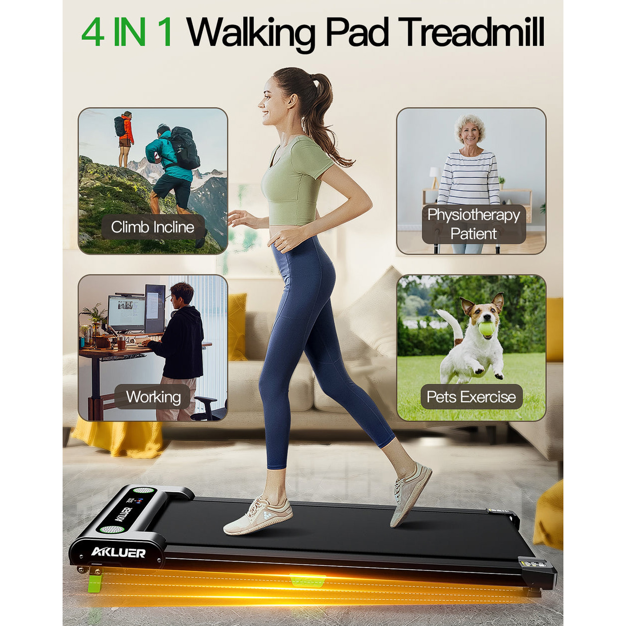 Беговая дорожка AKLUER 480L-A Under Desk Treadmill Black