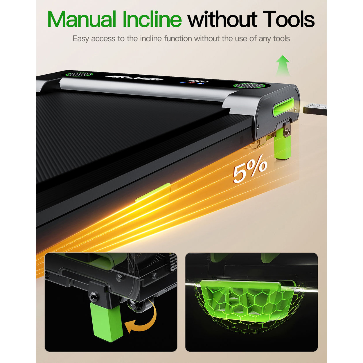 Беговая дорожка AKLUER 480L-A Under Desk Treadmill Black