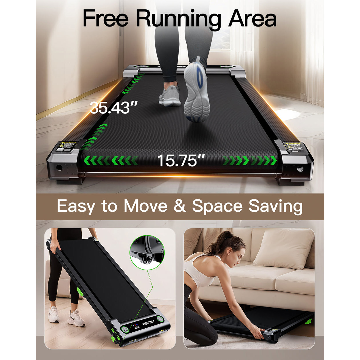Беговая дорожка AKLUER 480L-A Under Desk Treadmill Black
