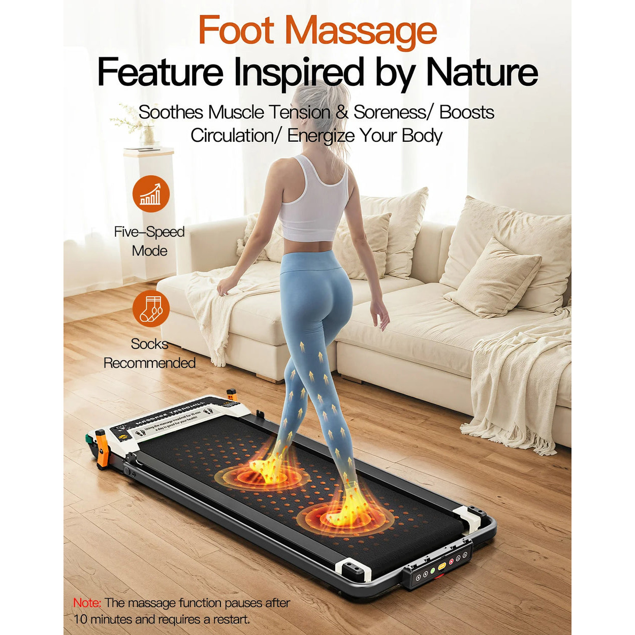 Бігова доріжка AKLUER 520A-B 2-in-1 Foot Massage Under Desk Treadmill