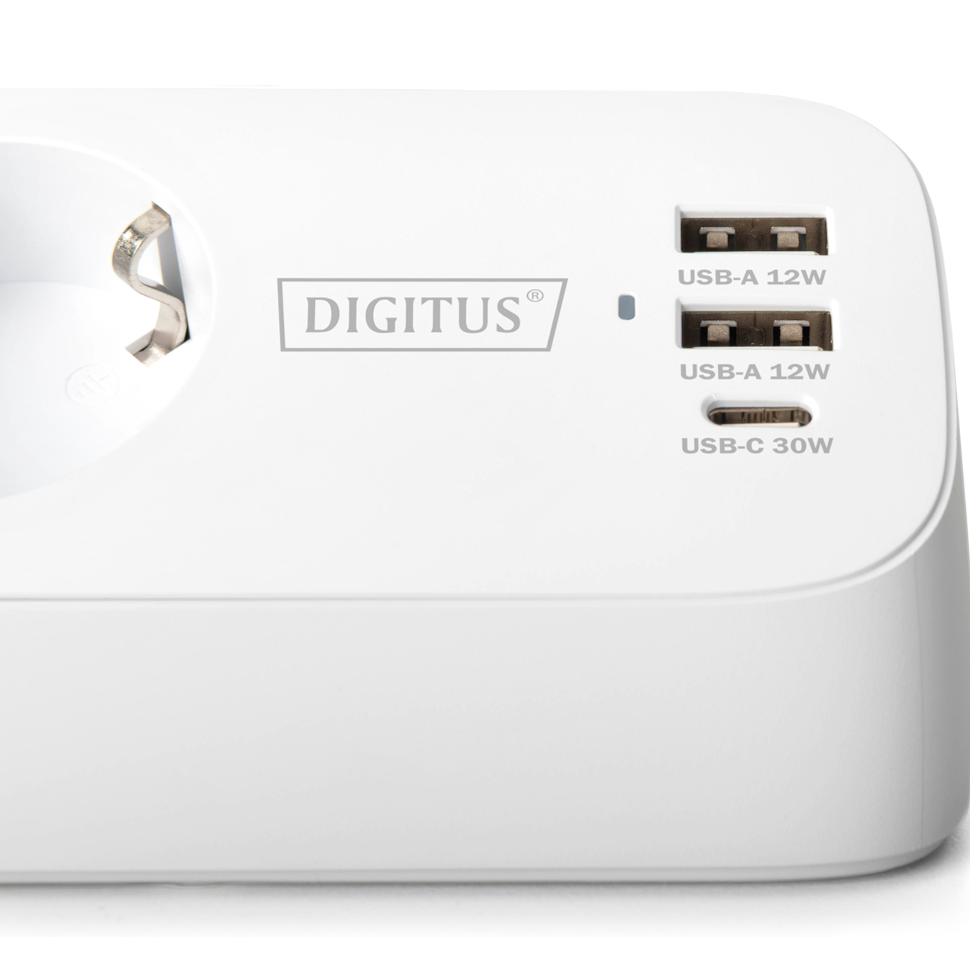 Мережевий фільтр DIGITUS DA-70626 White, 3 розетки, 1xUSB-C, 2xUSB, 1.5м