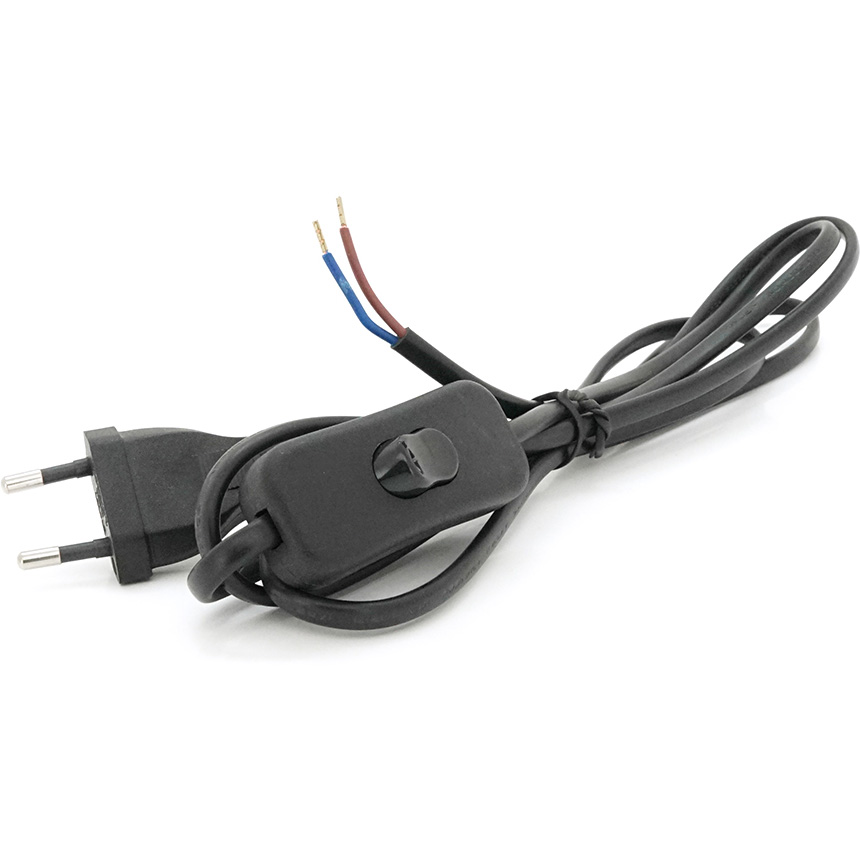 Кабель живлення VOLTRONIC CEE 7/7 Schuko під пайку 1.8м (YT-25106)