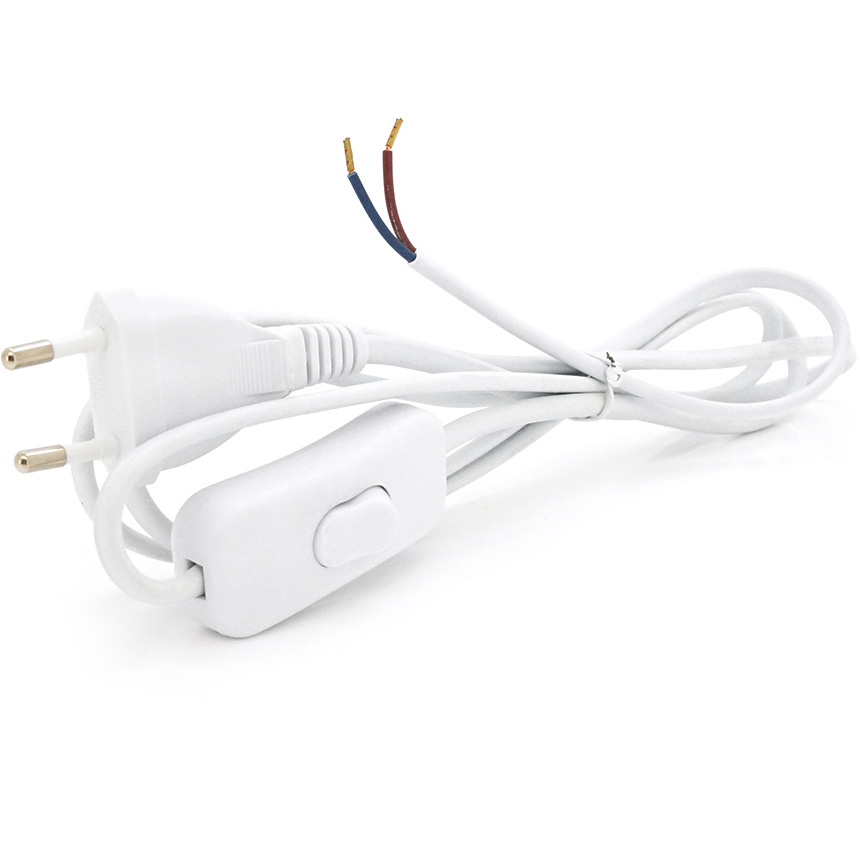 Кабель живлення VOLTRONIC CEE 7/7 Schuko під пайку 1.8м White (YT-25105)