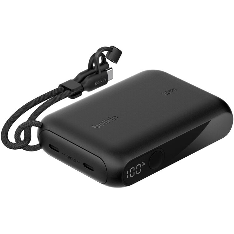 Повербанк BELKIN BoostCharge Power Bank 10K with Display. 20W 10000mAh Black (BPB027HQBK)
