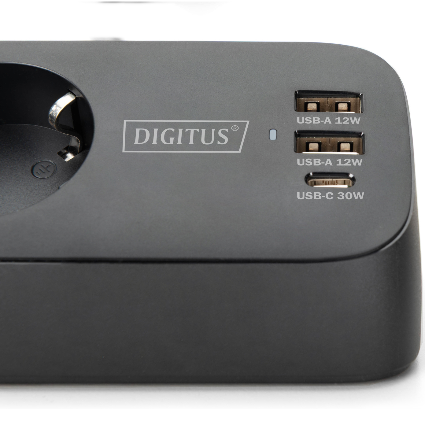 Мережевий фільтр DIGITUS DA-70625 Black, 3 розетки, 1xUSB-C, 2xUSB, 1.5м