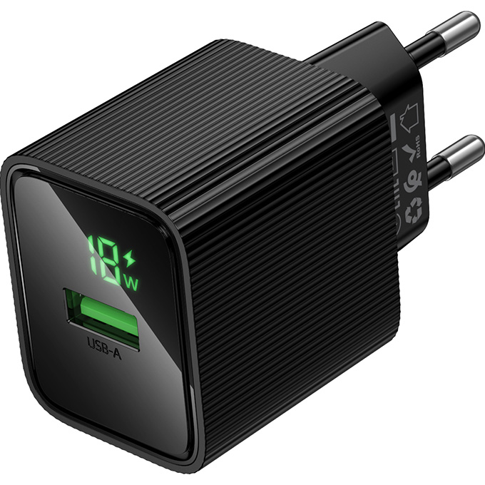 Зарядний пристрій HOCO CS81A Excellent, 1xUSB, 18W, QC3.0 Black (6942007664486)