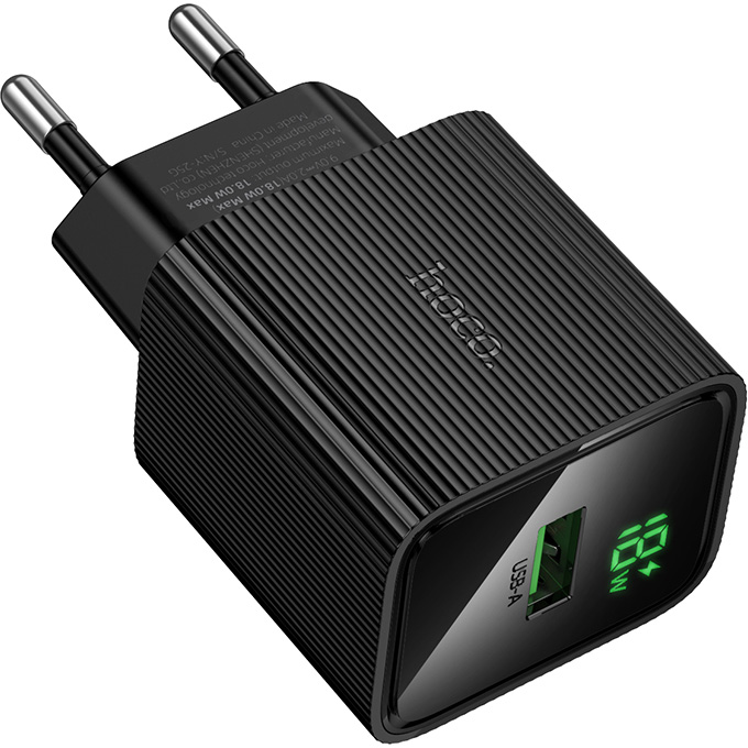Зарядний пристрій HOCO CS81A Excellent, 1xUSB, 18W, QC3.0 Black (6942007664486)
