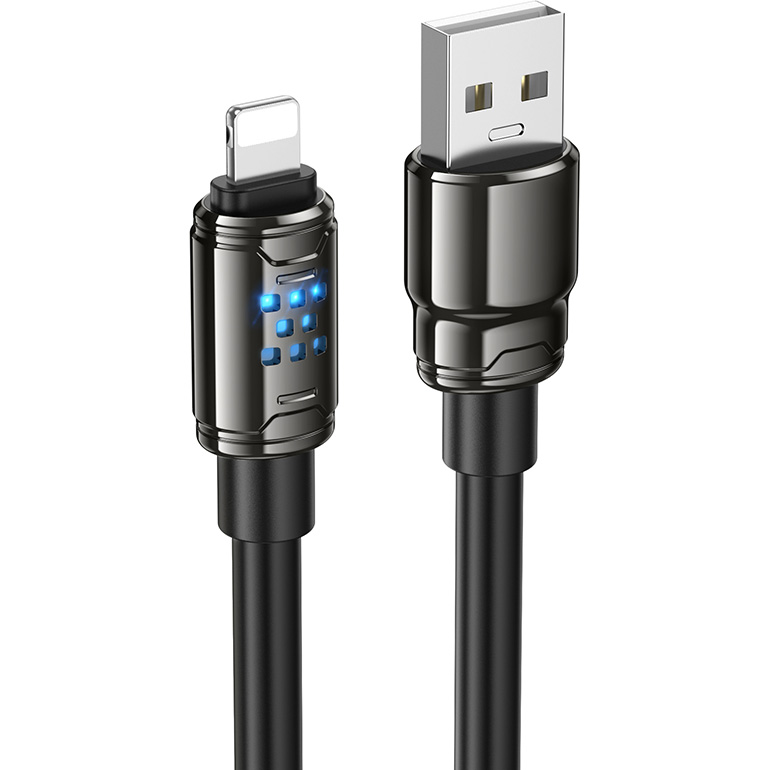 Кабель HOCO U143 Joy USB-A to Lightning 1.2м Black
