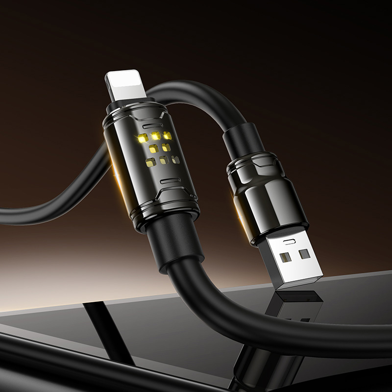 Кабель HOCO U143 Joy USB-A to Lightning 1.2м Black