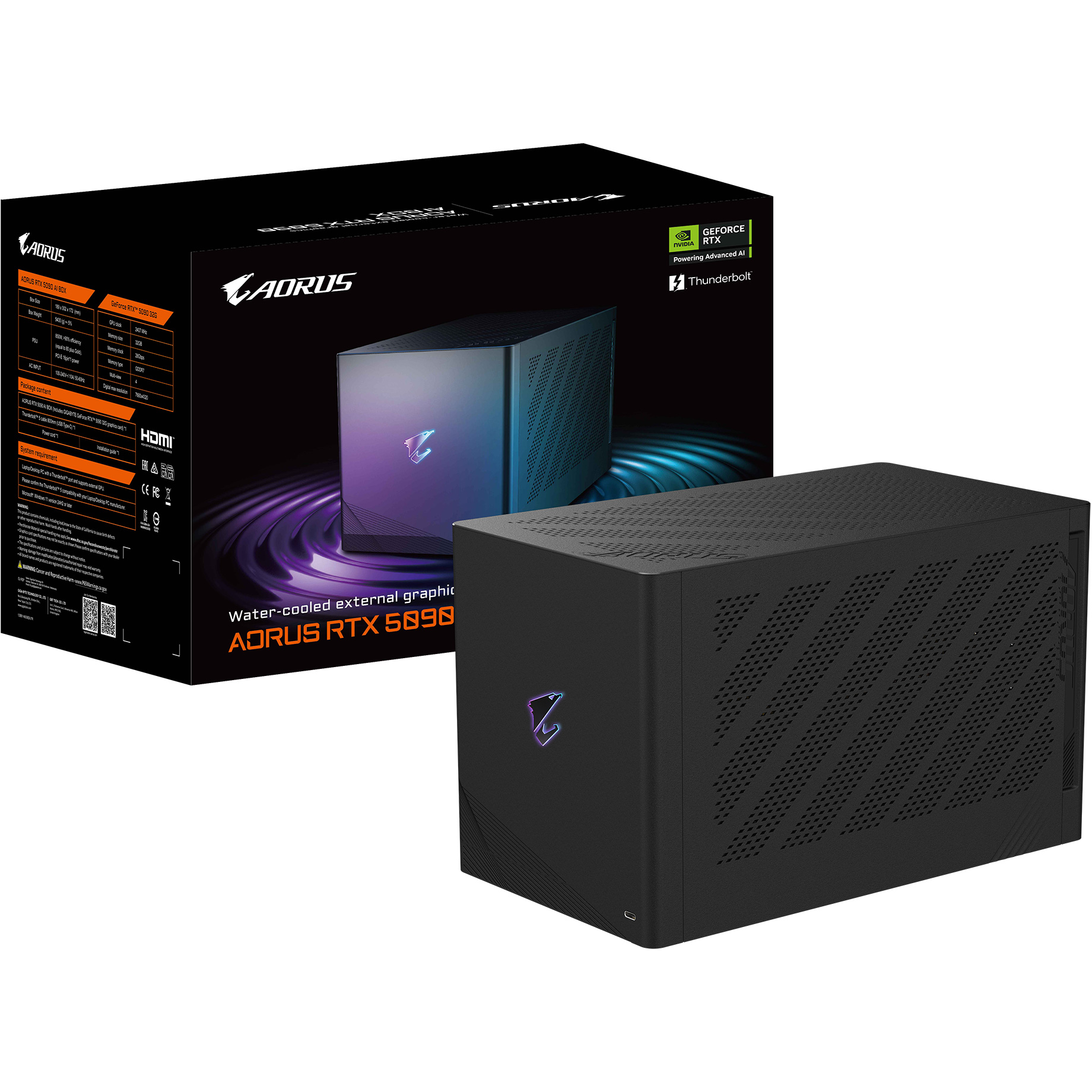 Зовнішня відеокарта Gigabyte AORUS RTX 5090 AI Box (GV-N5090IXEB-32GD)