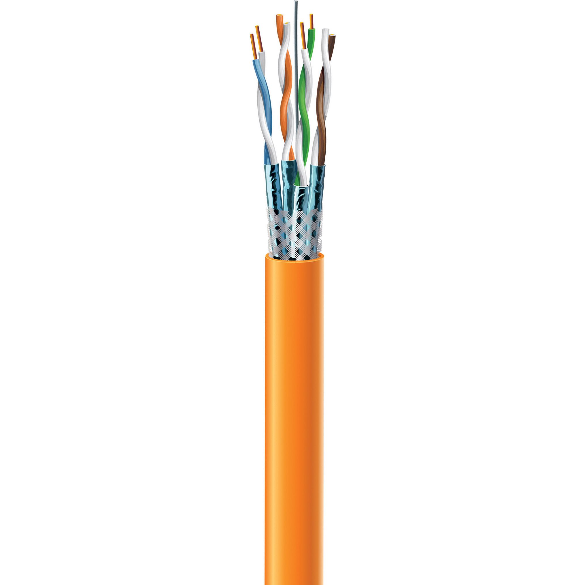 Кабель мережевий ЗЗКМ S/FTP Cat.6a LSZH 4x2x0.57 CU Orange 500м (70910361)