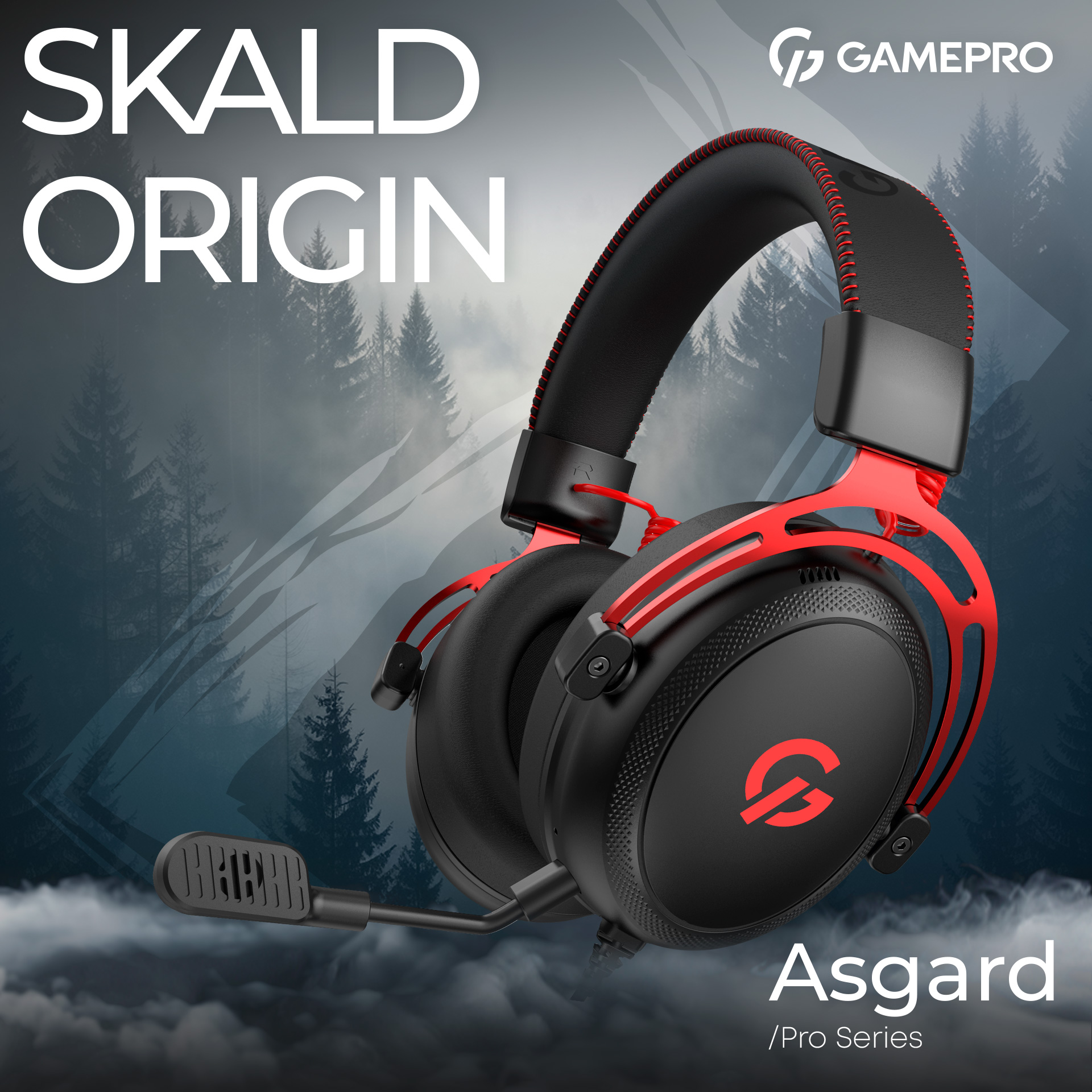 Наушники геймерские GAMEPRO Asgard Skald Origin (HS850) Black/Red (HS850BR)