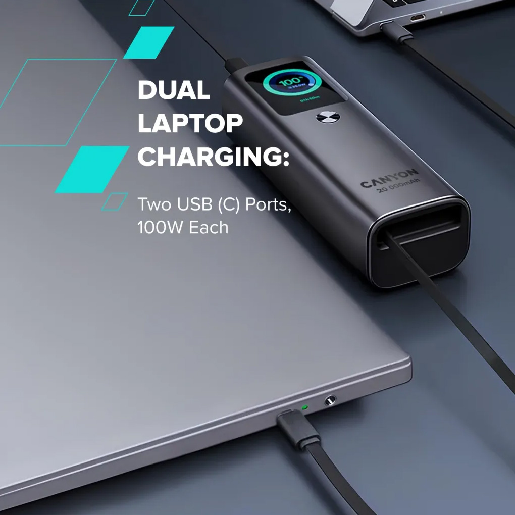 Повербанк CANYON OnPower 265 165W 20000mAh Dark Gray