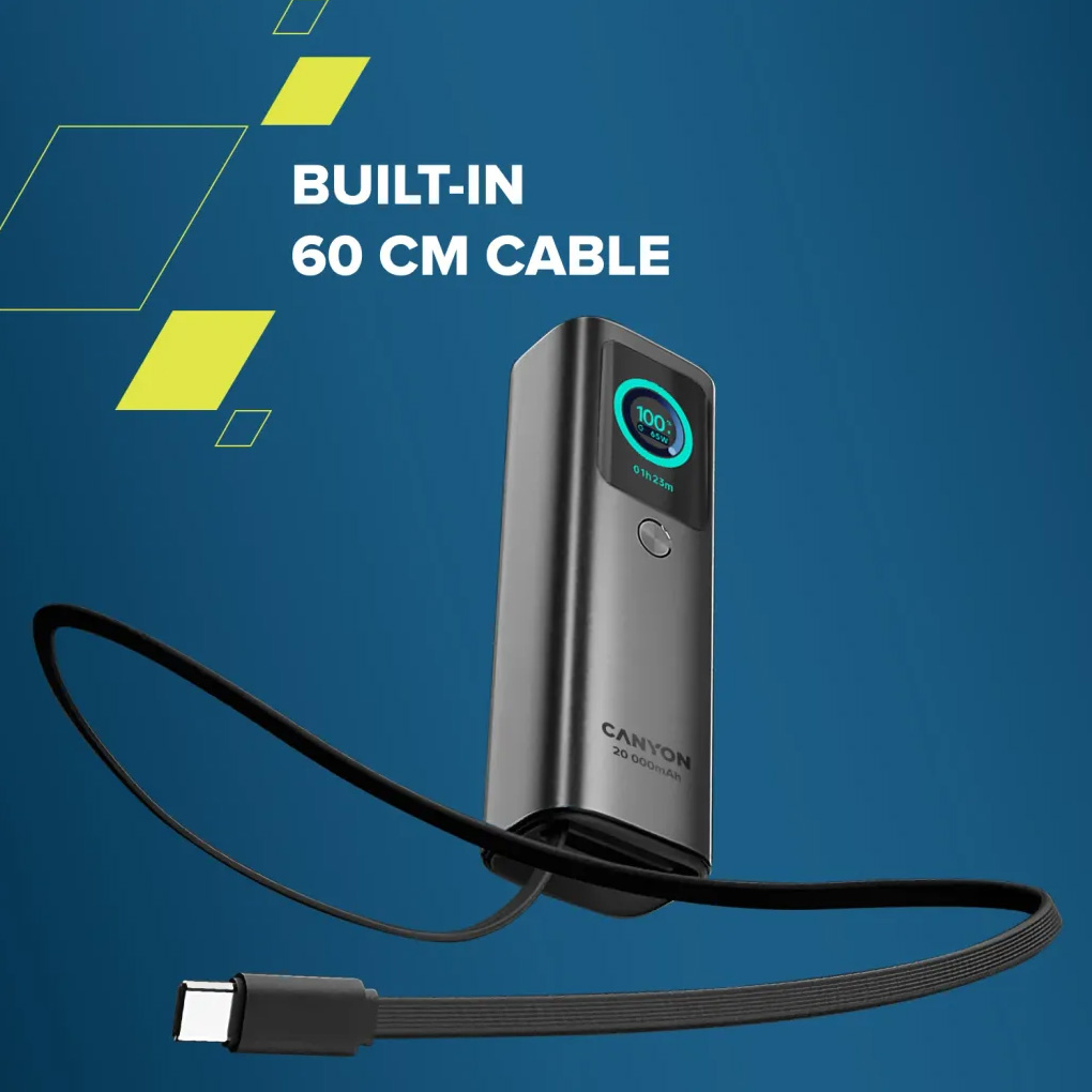 Повербанк CANYON OnPower 265 165W 20000mAh Dark Gray