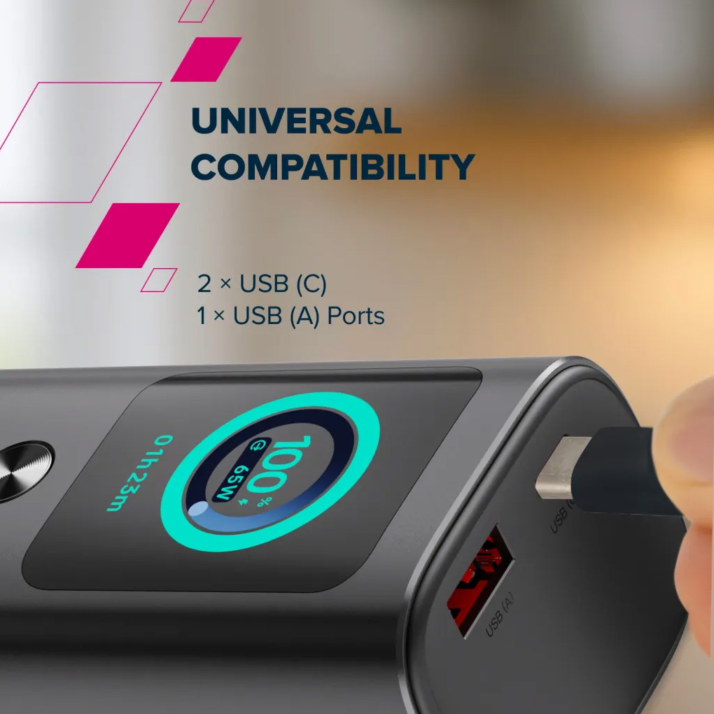 Повербанк CANYON OnPower 265 165W 20000mAh Dark Gray