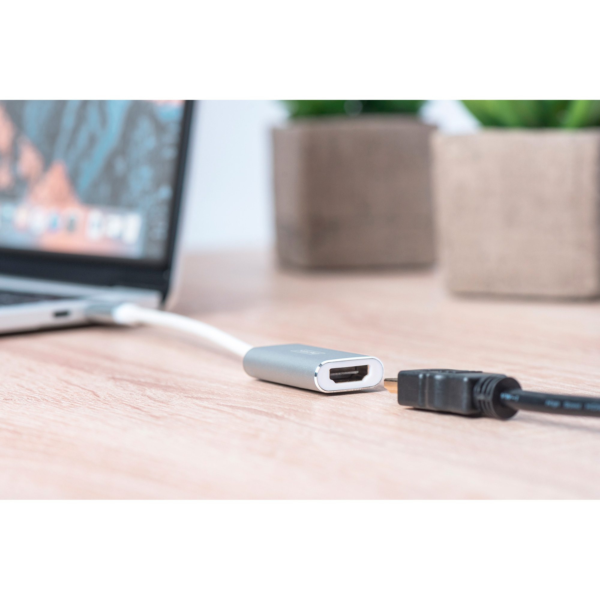Адаптер DIGITUS USB Type-C to HDMI USB-C to HDMI White (DA-70836)
