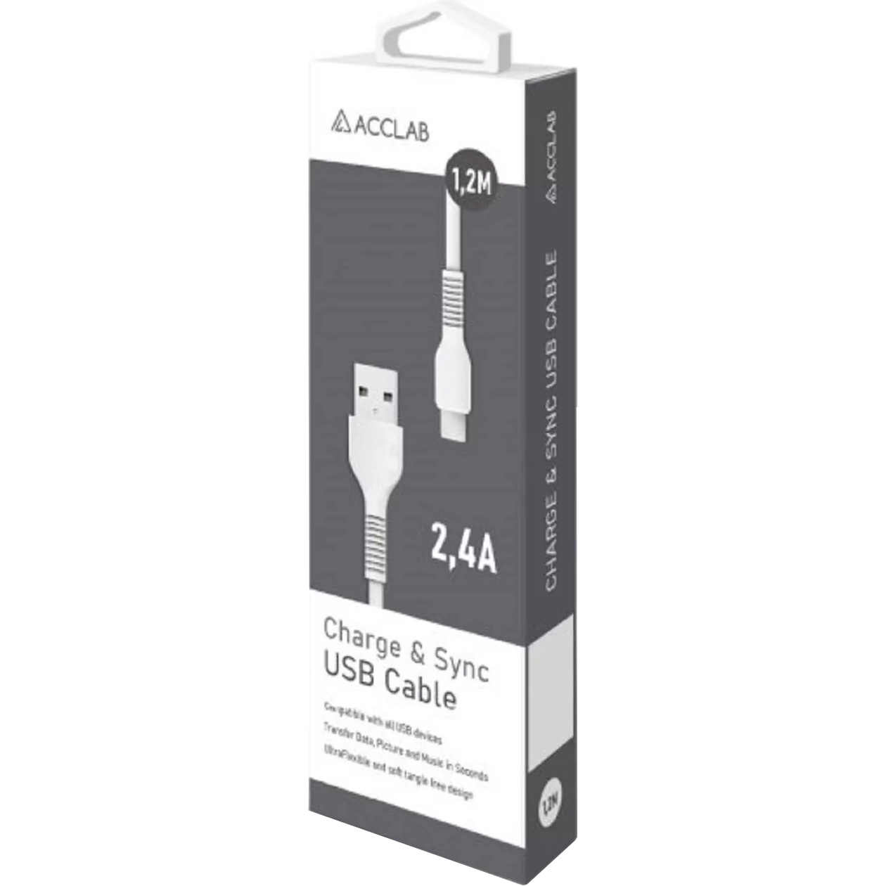 Кабель ACCLAB USB 2.0 AM to Lightning 2.4A 1.2м (1283126518225)