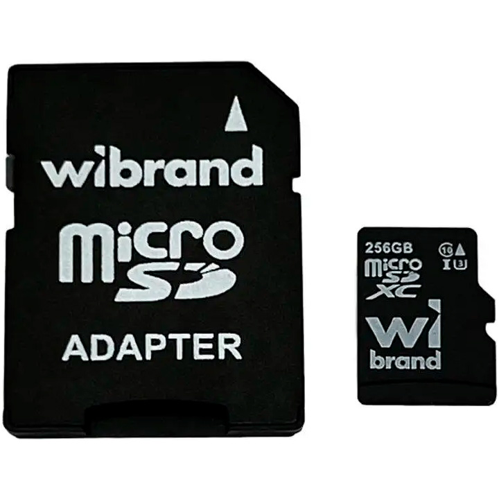 Карта пам'яті WIBRAND microSDXC 256GB UHS-I U3 Class 10 + SD-adapter (WICDHU3/256GB-A)