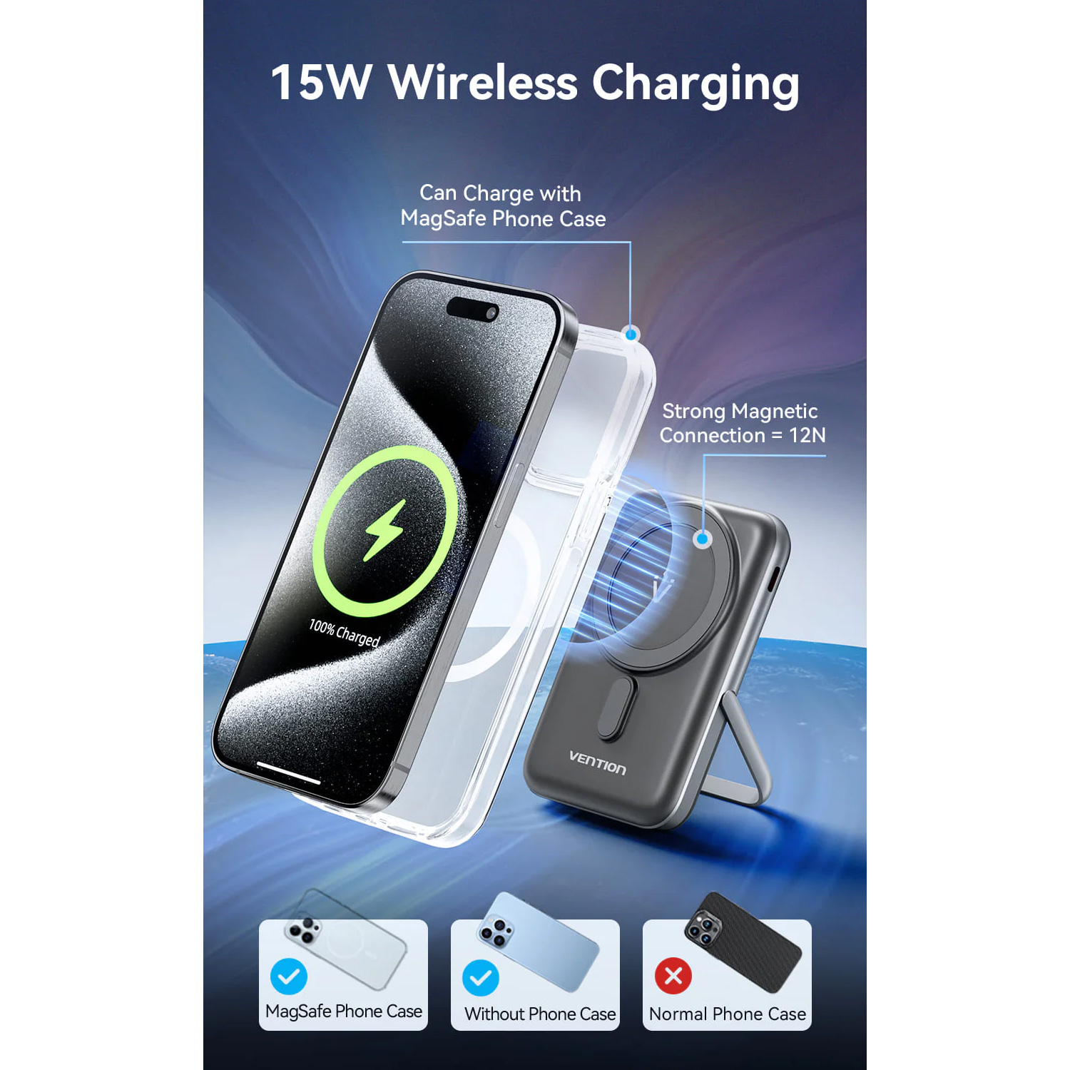 Повербанк MagSafe VENTION FHN 20W 10000mAh Black (FHNB0)