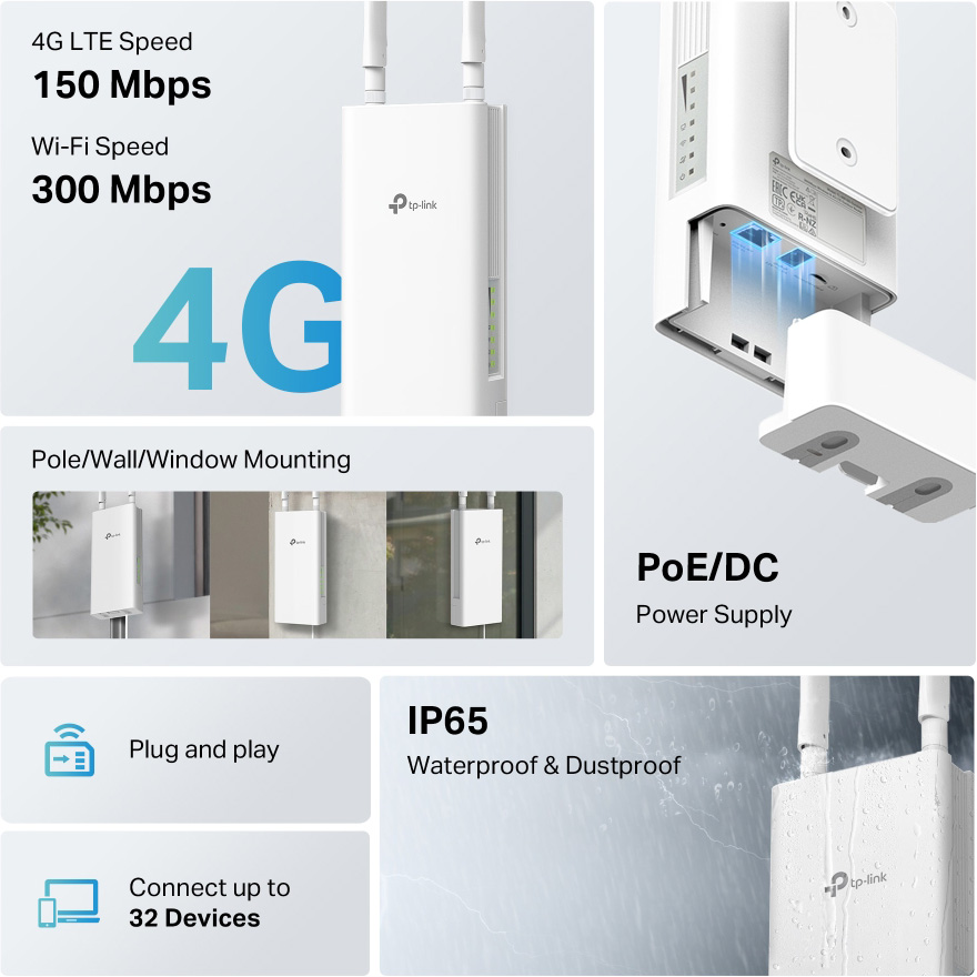 4G Wi-Fi роутер TP-LINK MR100 Outdoor