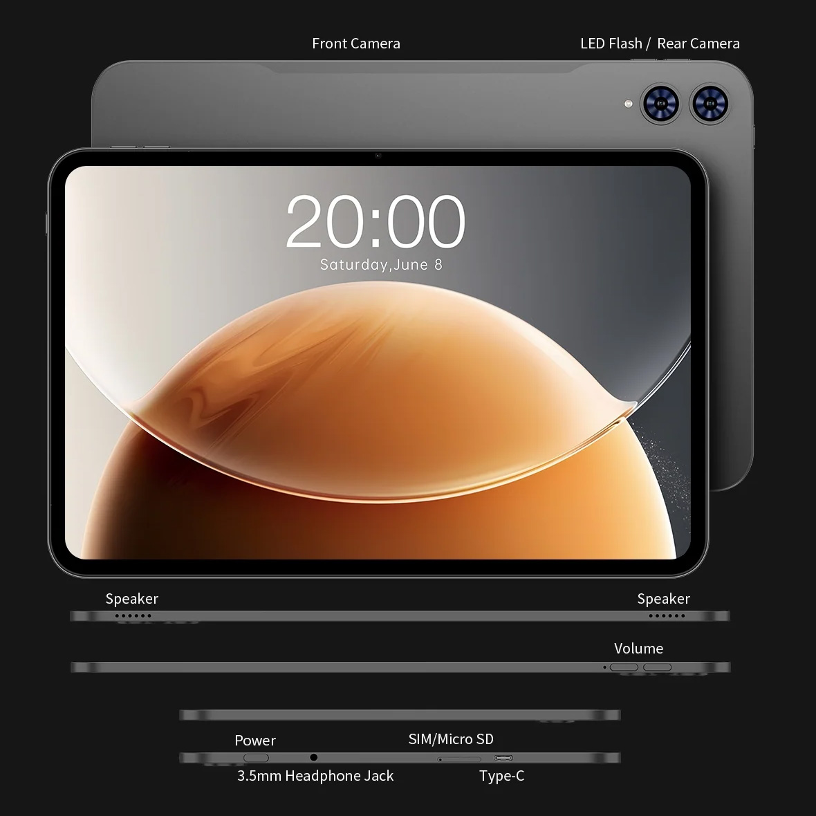 Планшет TECLAST T65 8/128GB Space Gray (6940709687758)
