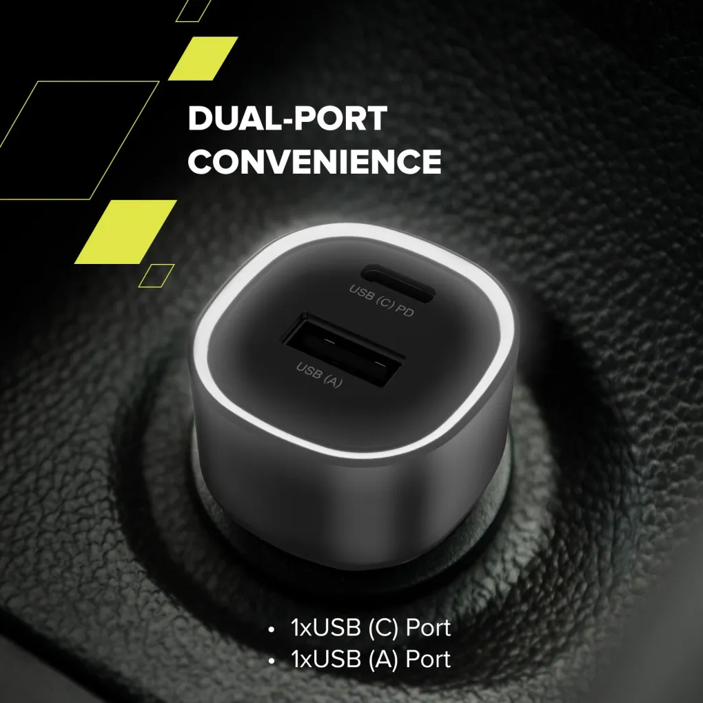 Автомобільний зарядний пристрій CANYON OnDrive 48 Black (CNE-CCABR3AC)