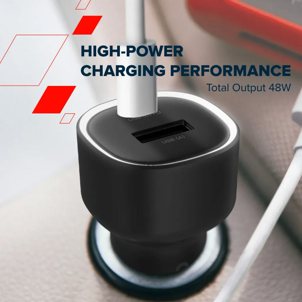Автомобільний зарядний пристрій CANYON OnDrive 48 Black (CNE-CCABR3AC)