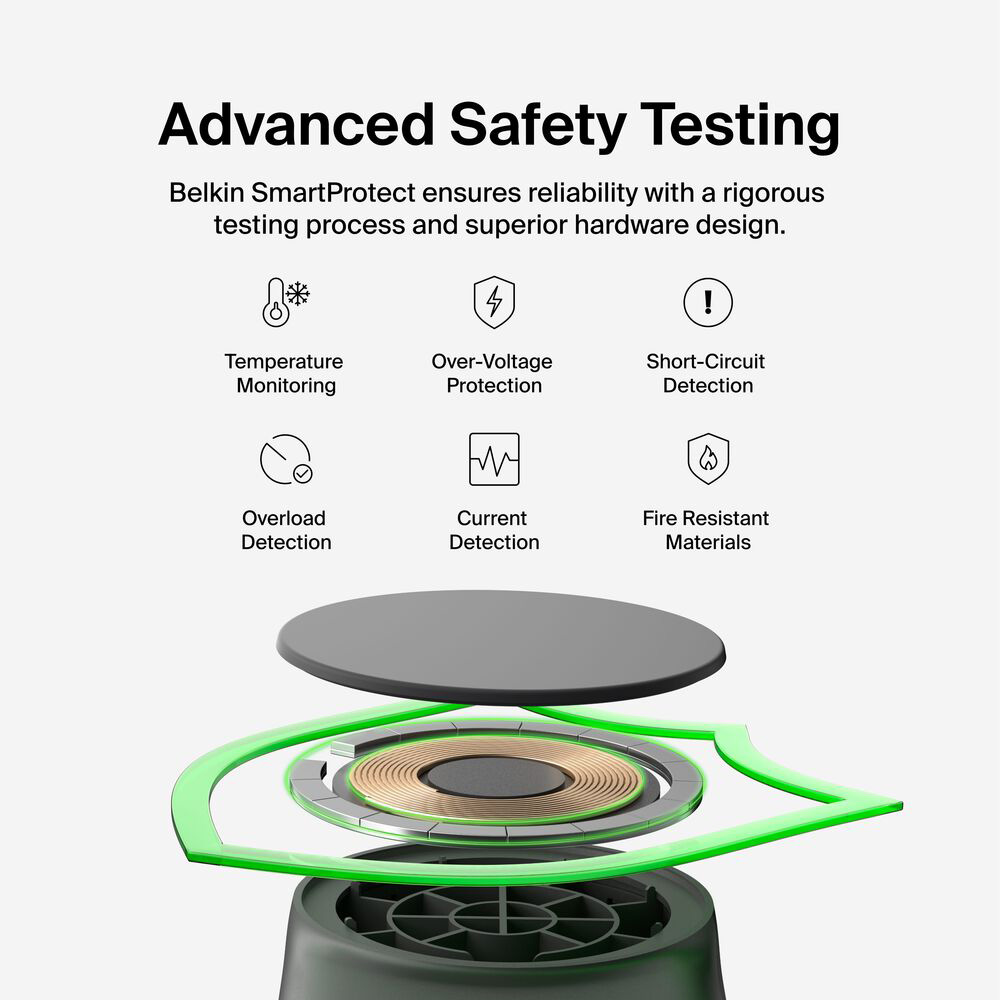 Бездротовий зарядний пристрій BELKIN UltraCharge 2-in-1 Foldable Magnetic Charging 25W Black (WIZ039KQBK)