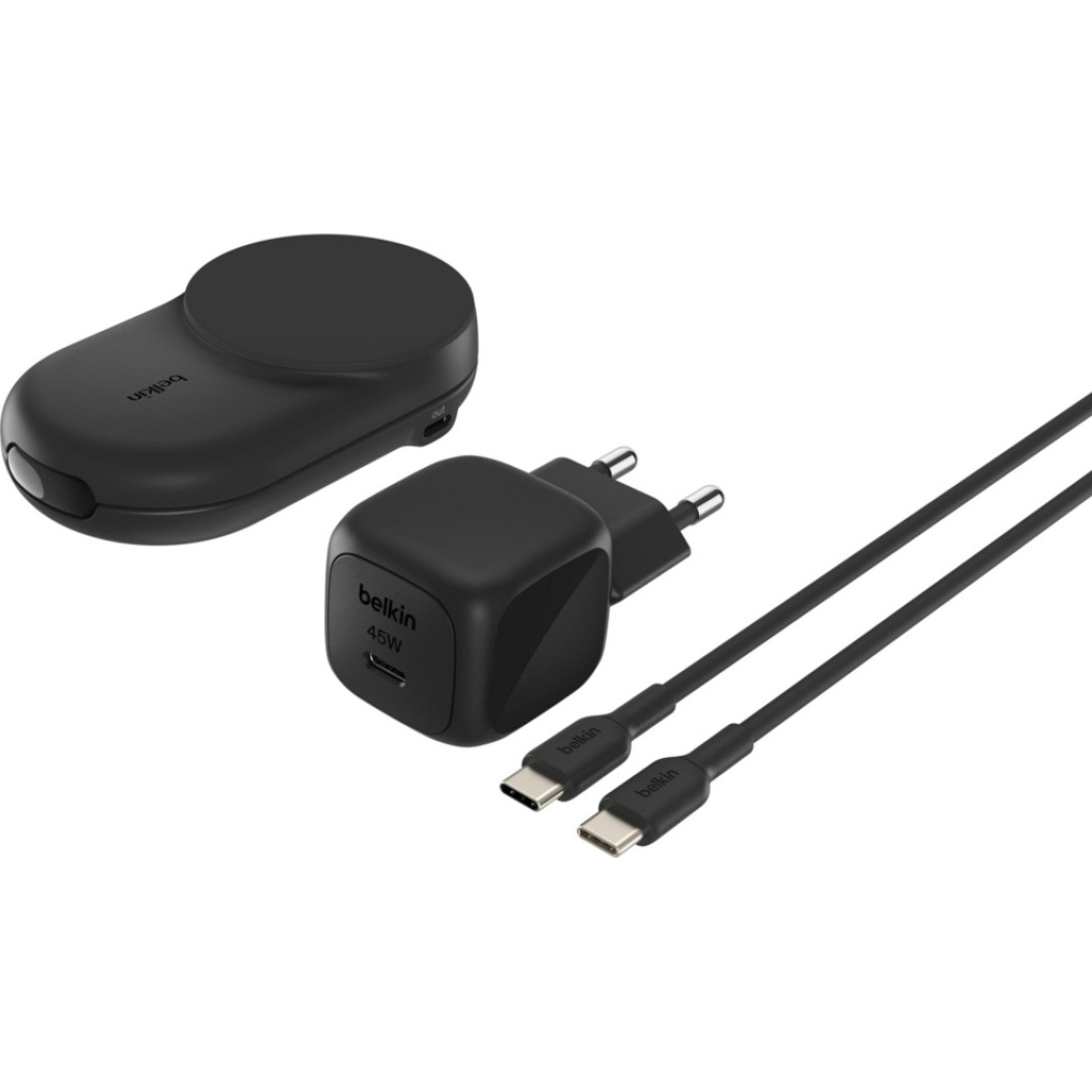 Бездротовий зарядний пристрій BELKIN UltraCharge 2-in-1 Foldable Magnetic Charging 25W Black (WIZ039KQBK)