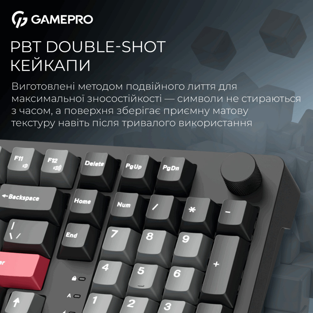 Клавіатура бездротова GAMEPRO Asgard Drakkar MK305BK Keychron Super Red Switch Black