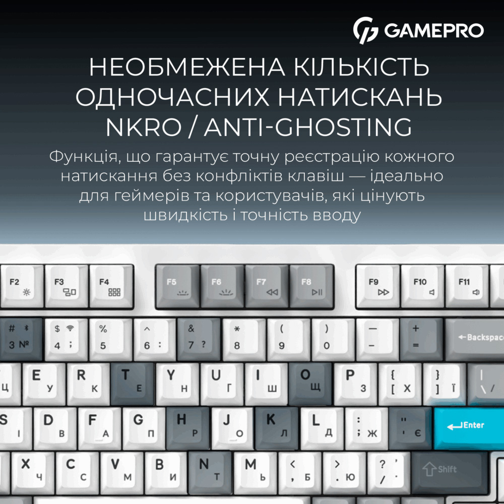 Клавіатура бездротова GAMEPRO Asgard Drakkar MK305WH Keychron Super Red Switch White