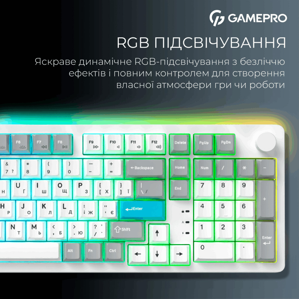 Клавіатура бездротова GAMEPRO Asgard Drakkar MK305WH Keychron Super Red Switch White