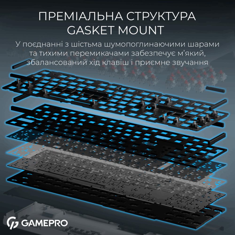 Клавіатура бездротова GAMEPRO Asgard Drakkar MK305WH Keychron Super Red Switch White