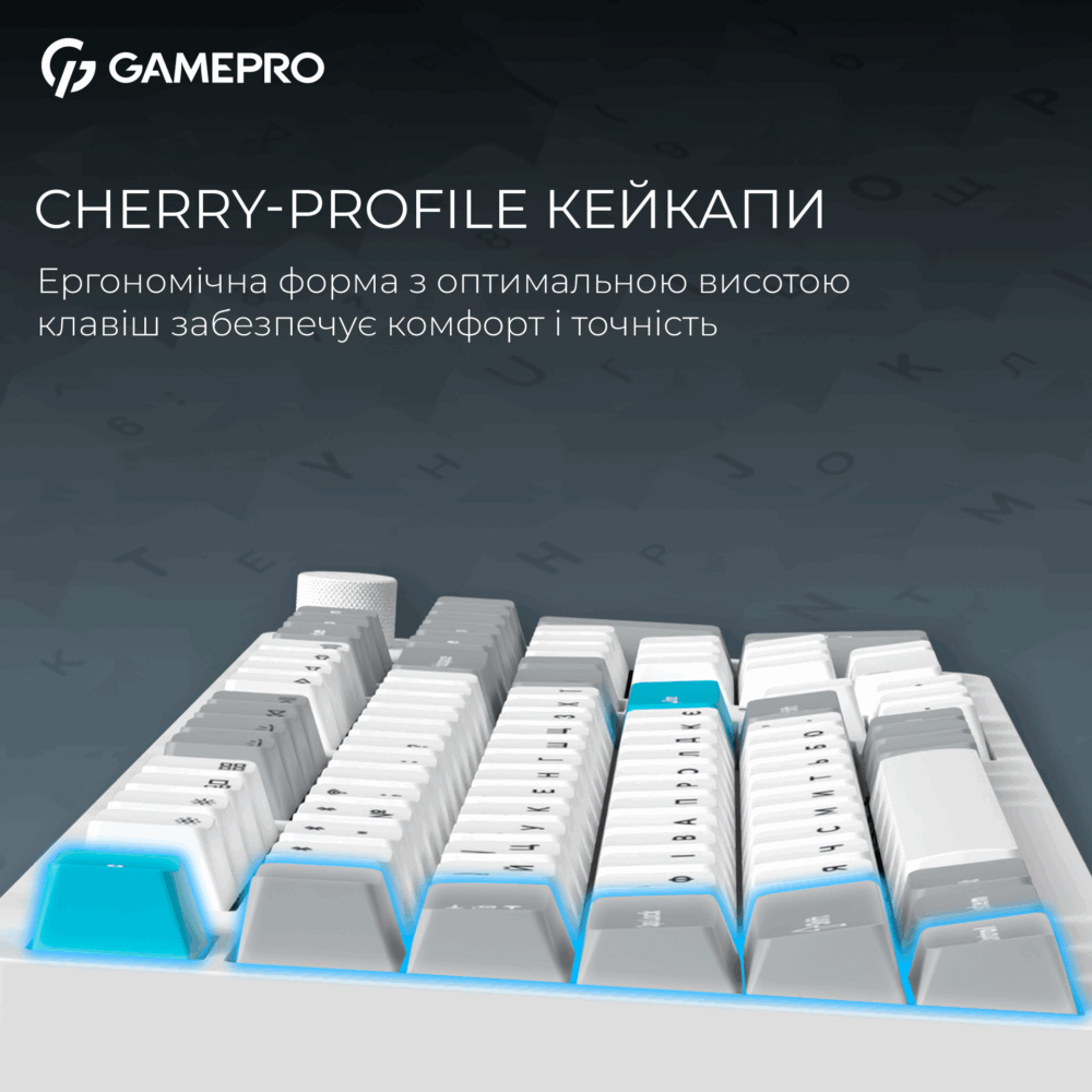 Клавіатура бездротова GAMEPRO Asgard Drakkar MK305WH Keychron Super Red Switch White