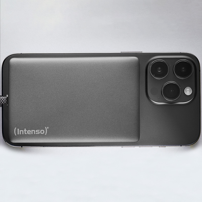 Повербанк MagSafe INTENSO MC10000 1xUSB-C, 1xUSB-C (интегрированный кабель), 20W 10000mAh Gray (7340034)