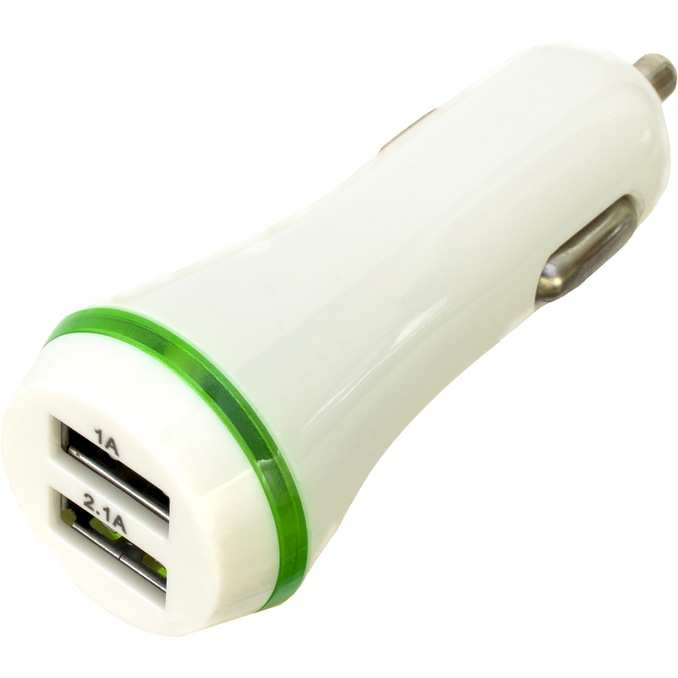 Автомобільний зарядний пристрій PATRON 2xUSB 2.1A/1A White