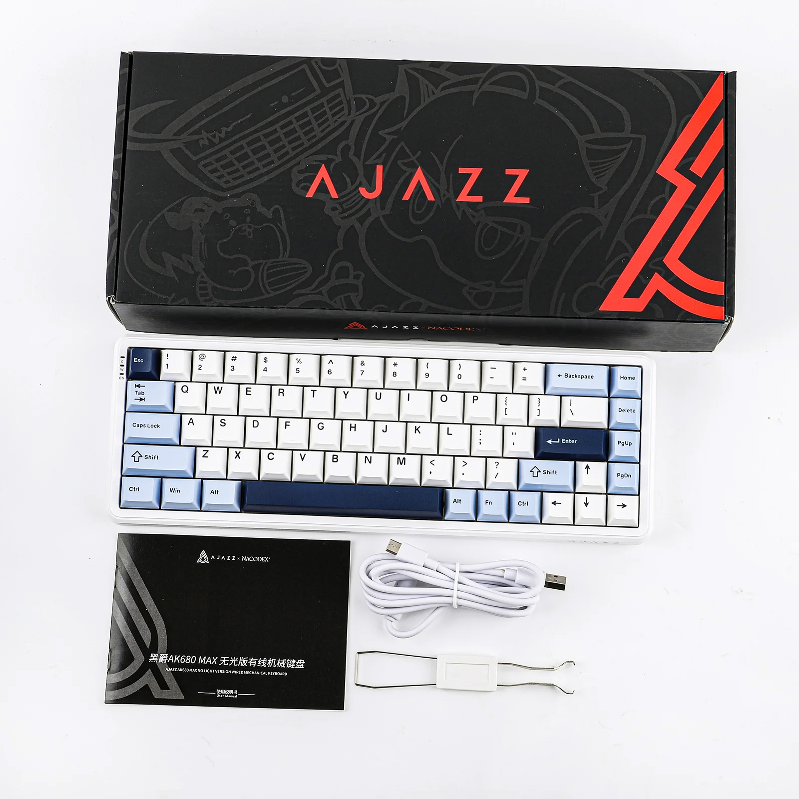 Клавіатура AJAZZ AK680 Max Magnetic Switch Blue/White/Dark Blue