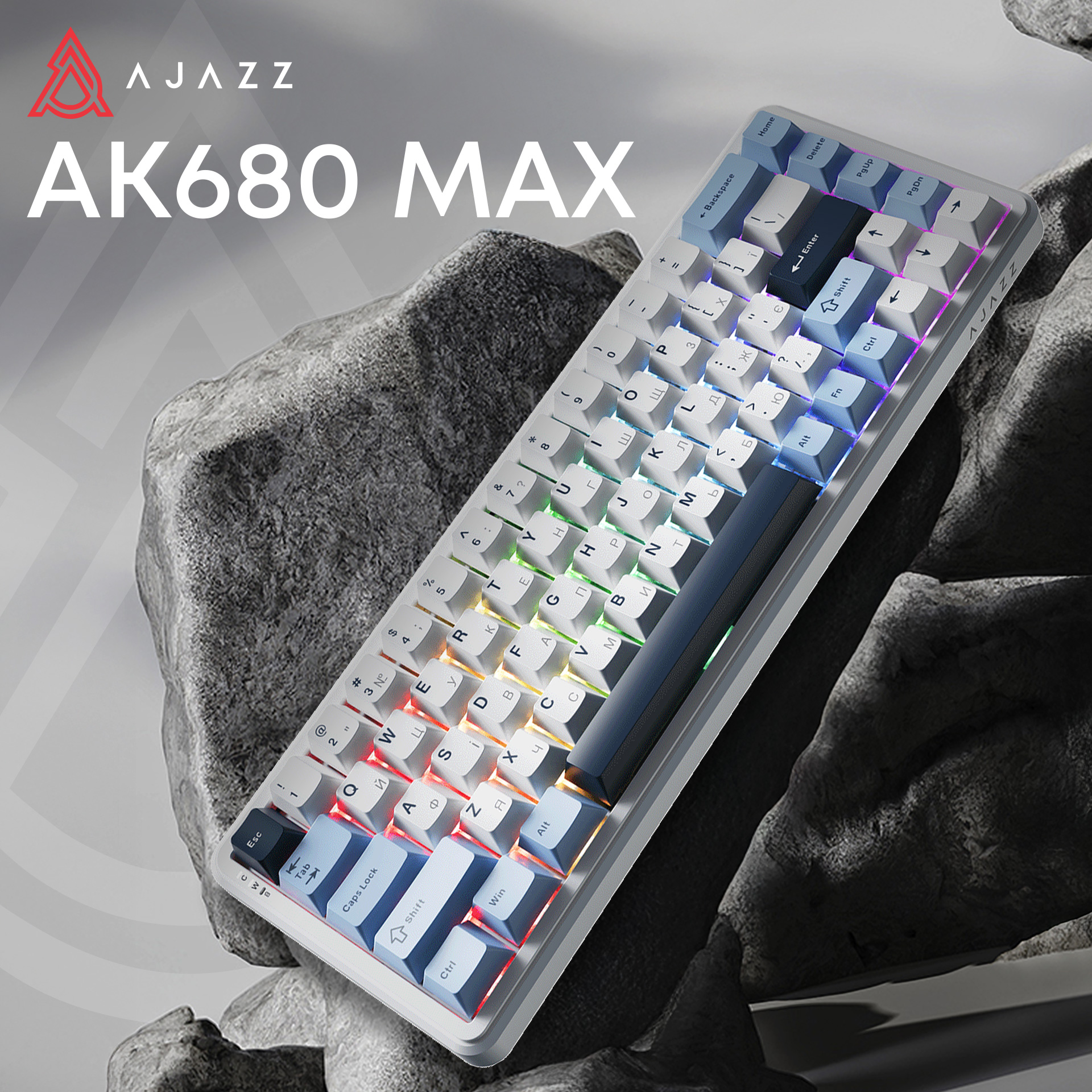 Клавіатура AJAZZ AK680 Max Magnetic Switch Blue/White/Dark Blue