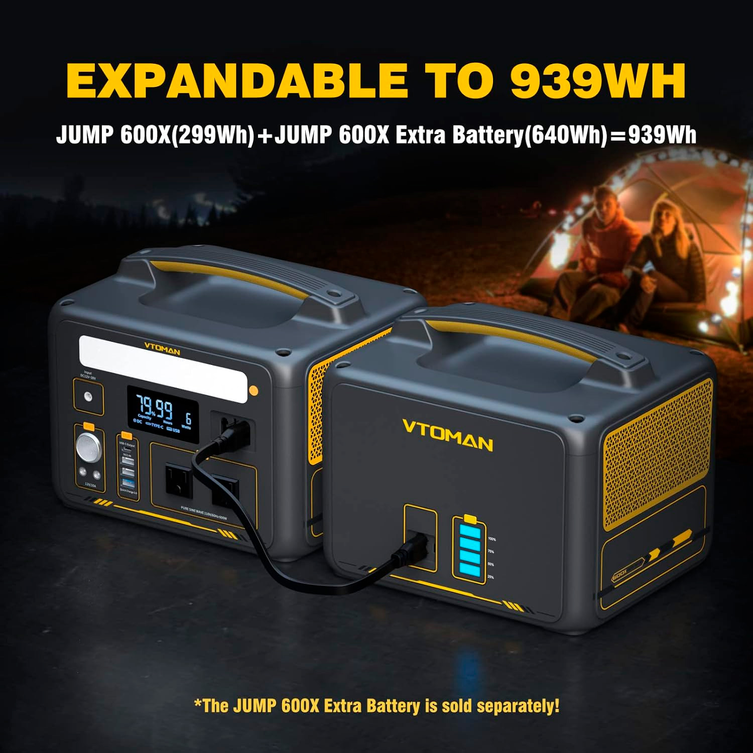 Зарядна станція VTOMAN Jump 600X + Jump 640Wh Extra Battery
