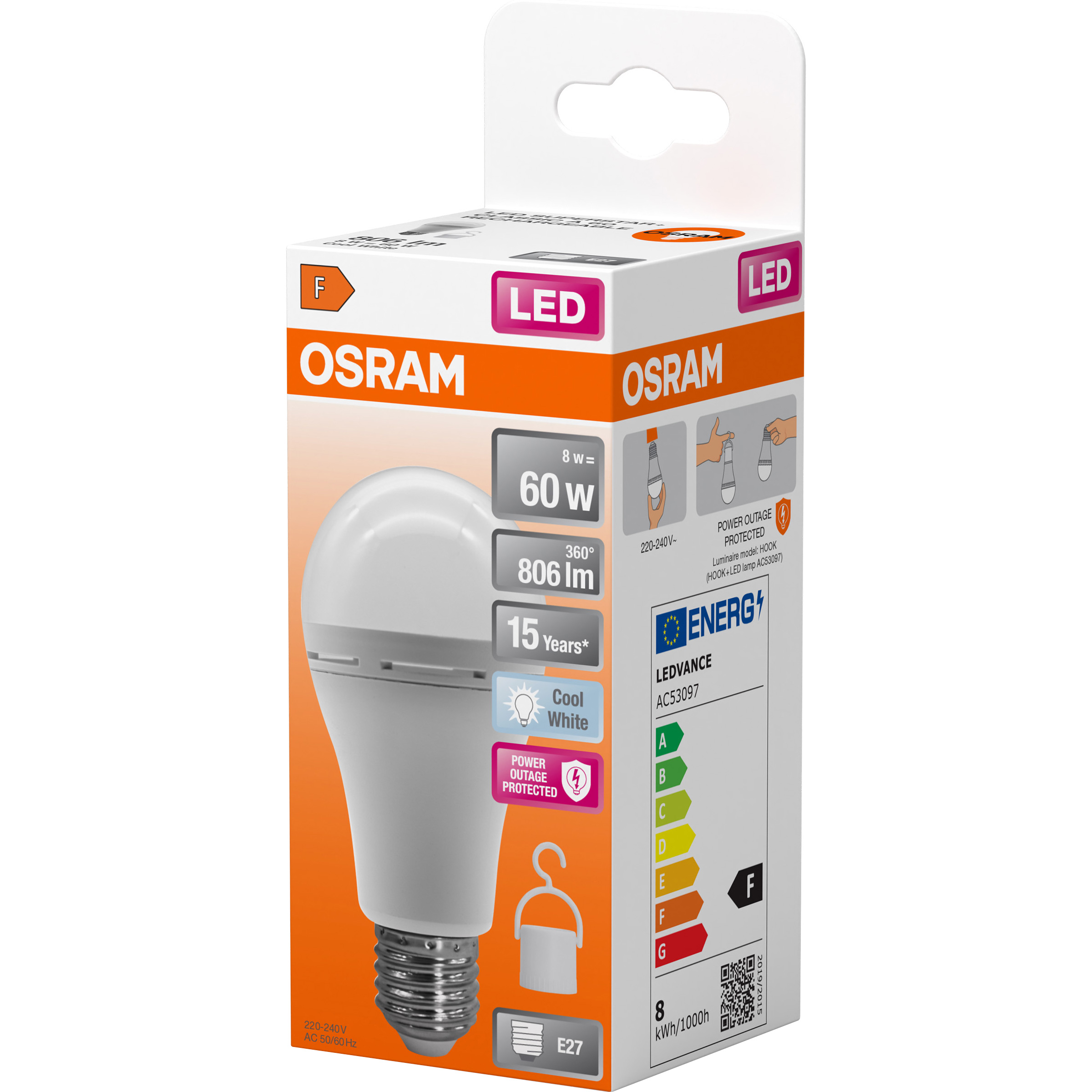 Лампа акумуляторна LED OSRAM LED Classic Rechargeable A60 E27 8W 4000K 220V (4099854190131)