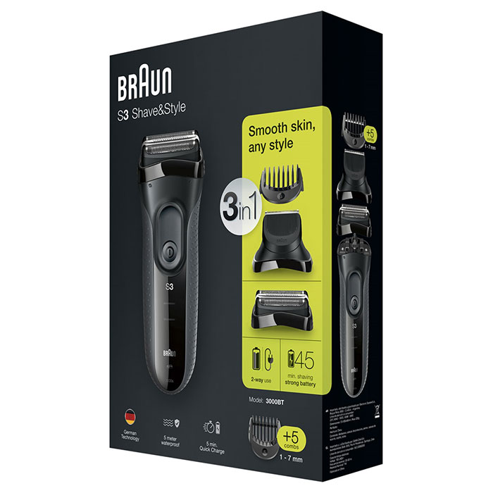 Електробритва BRAUN Series 3 3000bt Shave & Style (81547156)