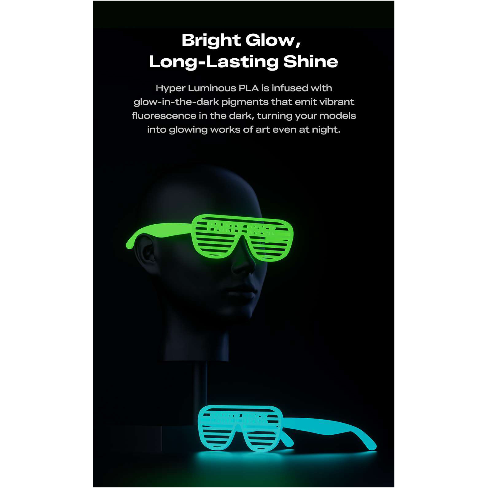 Пластик (філамент) для 3D принтера CREALITY Hyper Luminous PLA 1.75mm, 1кг, Green (3301010541)