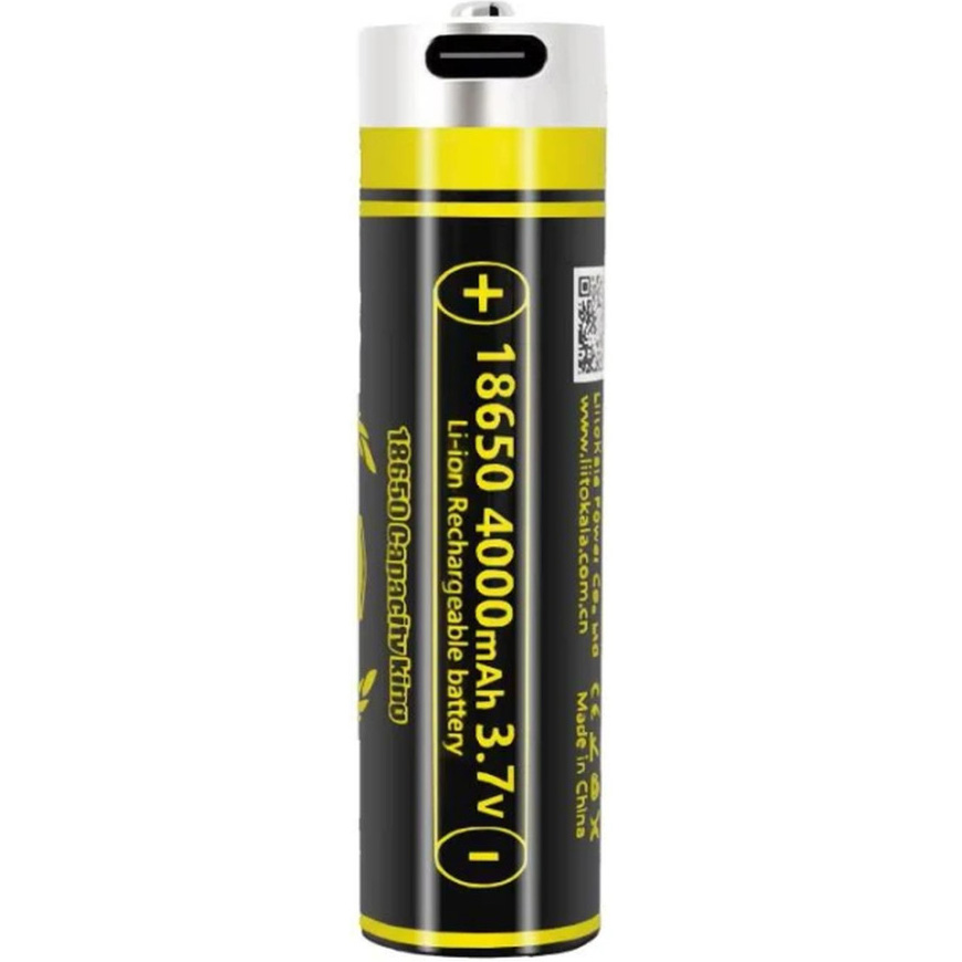 Акумулятор LIITOKALA Li-Ion USB-King4000 18650 4000mAh 3.7V, USB-C заряджання