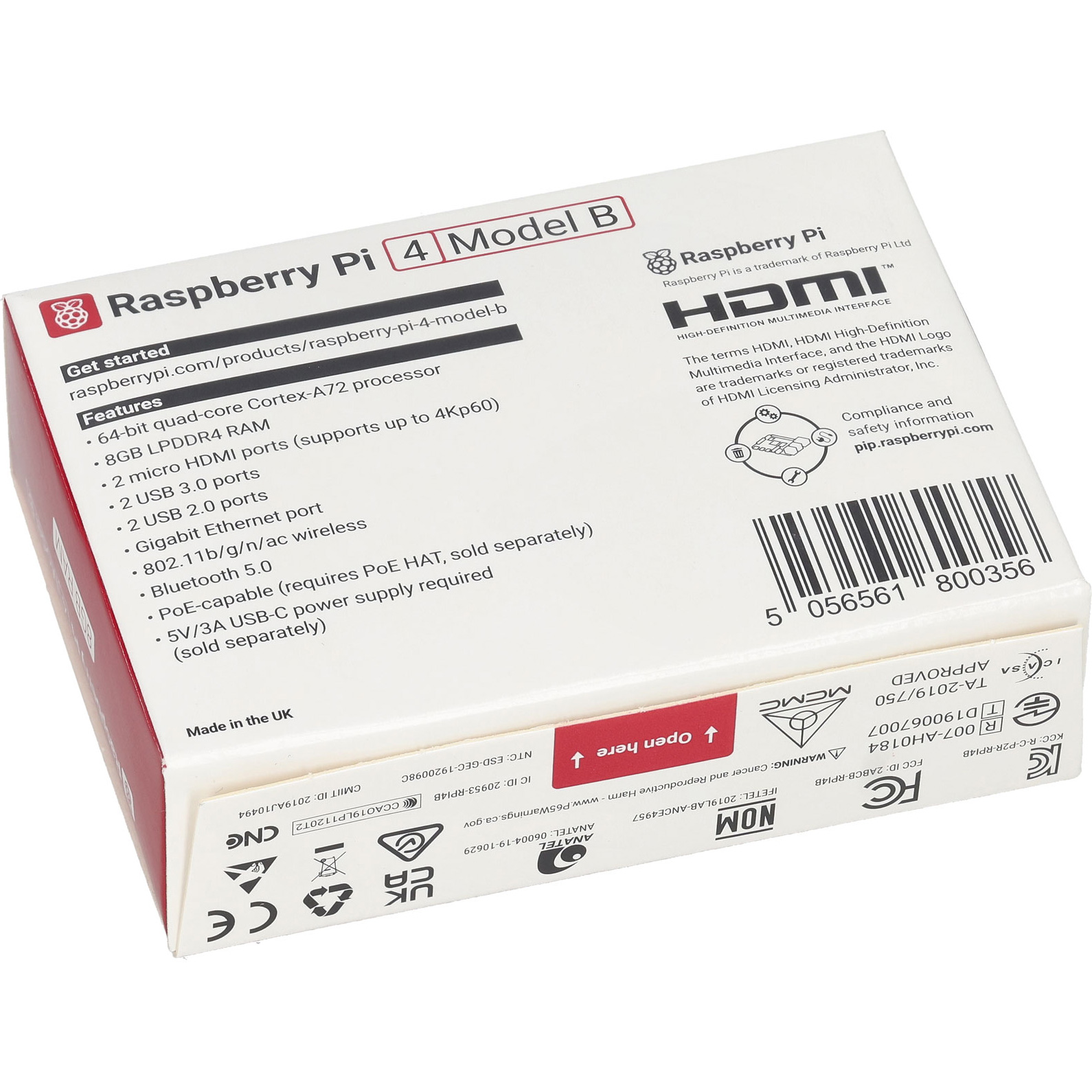 Микро-ПК RASPBERRY PI 4 Model B 8GB (SC0195)